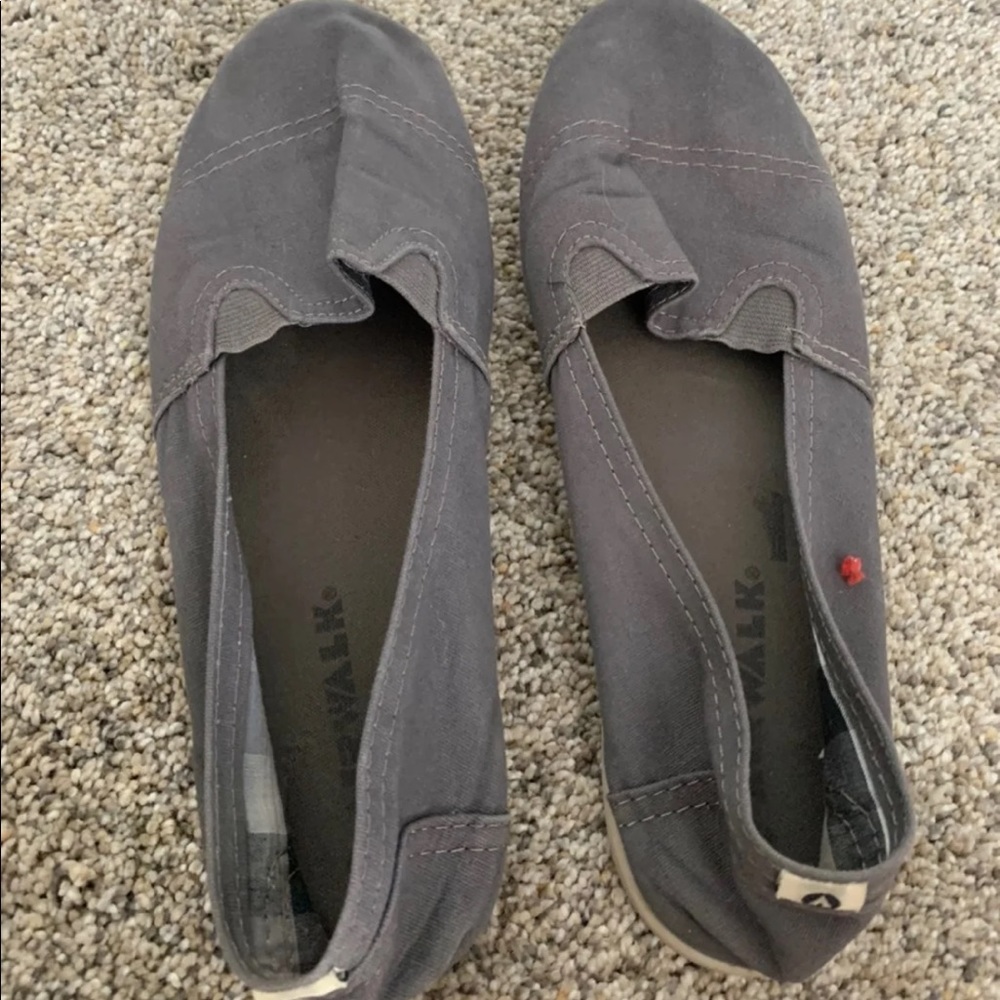 Women’s grey slip on flats
